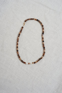 On The Nature Of Things wood bead and pearl necklace