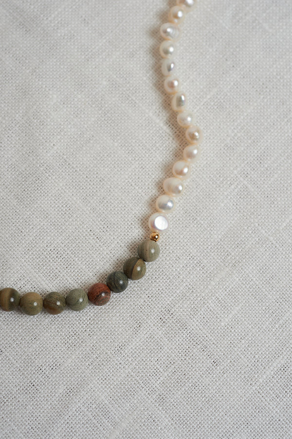 On The Nature Of Things bead and nugget pearl necklace
