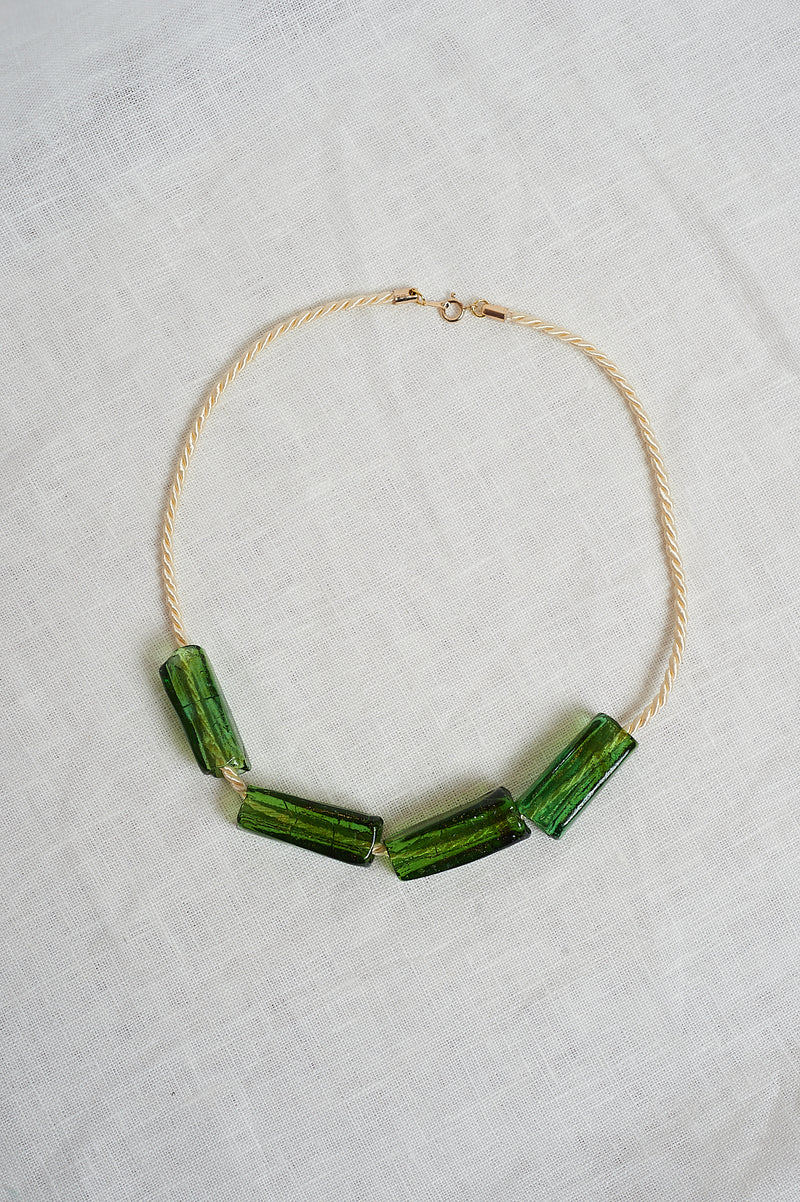 Sisi Joia Green and Cream Gelat Necklace